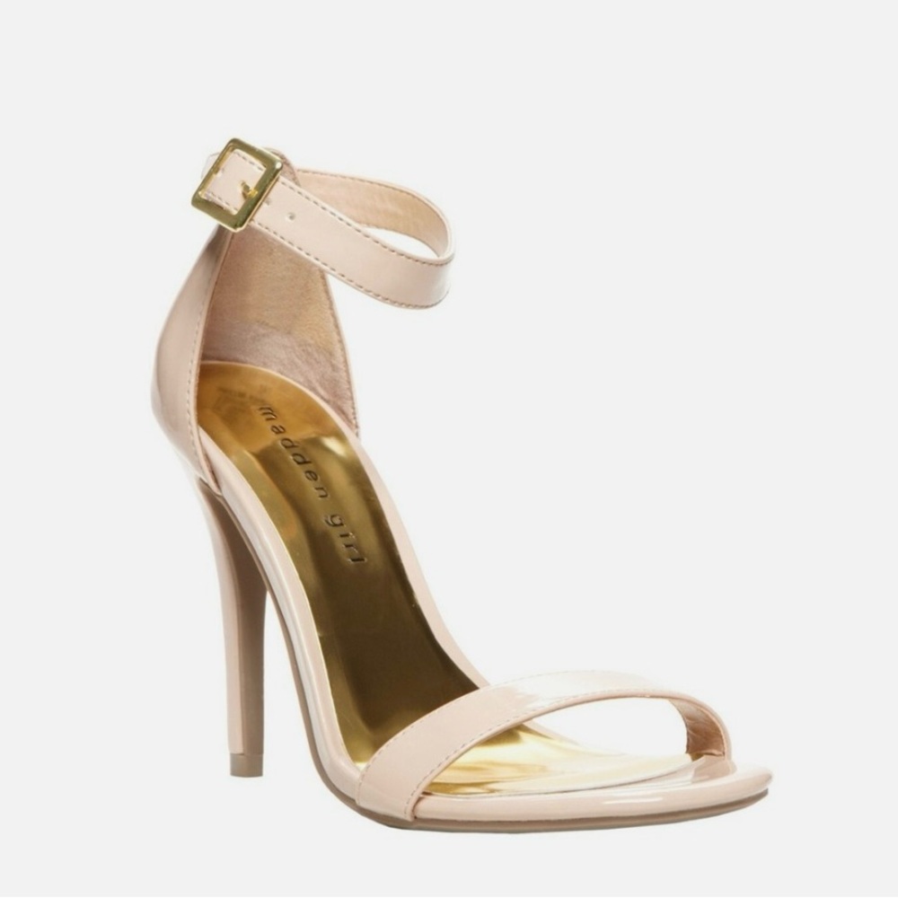 Madden Girl Nude Ankle Strap Heels